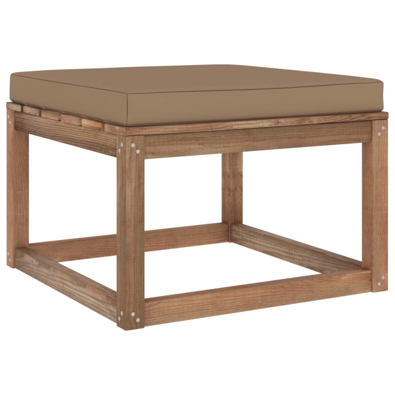 vidaXL Poggiapiedi da Giardino con Cuscino Grigio Talpa vidaXL Poggiapiedi da Giardino con Cuscino Grigio Talpa