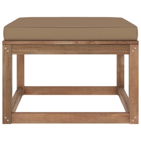 vidaXL Poggiapiedi da Giardino con Cuscino Grigio Talpa
