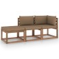 vidaXL Set Salotto Giardino Pallet Cuscini 3 pz Legno Pino Impregnato vidaXL Set Salotto Giardino Pallet Cuscini 3 pz Legno Pino Impregnato