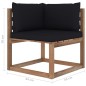 vidaXL Set Salotto Giardino Pallet Cuscini 4 pz Legno Pino Impregnato vidaXL Set Salotto Giardino Pallet Cuscini 4 pz Legno Pino Impregnato