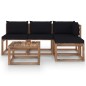 vidaXL Set Salotto Giardino Pallet Cuscini 5 pz Legno Pino Impregnato