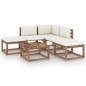 vidaXL Set Salotto da Giardino 6 pz con Cuscini Crema vidaXL Set Salotto da Giardino 6 pz con Cuscini Crema