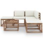 vidaXL Set Salotto da Giardino 6 pz con Cuscini Crema vidaXL Set Salotto da Giardino 6 pz con Cuscini Crema