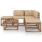 vidaXL Set Salotto da Giardino 6 pz con Cuscini Beige vidaXL Set Salotto da Giardino 6 pz con Cuscini Beige