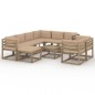 vidaXL Set Divani da Giardino 10 pz con Cuscini Beige vidaXL Set Divani da Giardino 10 pz con Cuscini Beige