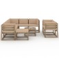 vidaXL Set Divani da Giardino 10 pz con Cuscini Beige vidaXL Set Divani da Giardino 10 pz con Cuscini Beige
