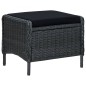 Sedia da Giardino Reclinabile con Pouf Polyrattan Grigio Scuro Sedia da Giardino Reclinabile con Pouf Polyrattan Grigio Scuro