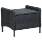 Sedia da Giardino Reclinabile con Pouf Polyrattan Grigio Scuro Sedia da Giardino Reclinabile con Pouf Polyrattan Grigio Scuro