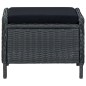 Sedia da Giardino Reclinabile con Pouf Polyrattan Grigio Scuro Sedia da Giardino Reclinabile con Pouf Polyrattan Grigio Scuro