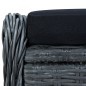 Sedia da Giardino Reclinabile con Pouf Polyrattan Grigio Scuro Sedia da Giardino Reclinabile con Pouf Polyrattan Grigio Scuro