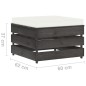 vidaXL Ottomana Modulare con Cuscino in Legno Impregnato Grigio vidaXL Ottomana Modulare con Cuscino in Legno Impregnato Grigio