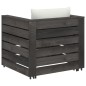 vidaXL Set Salotto da Giardino 2pz con Cuscini Legno Impregnato Grigio