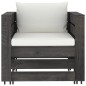 vidaXL Set Salotto da Giardino 2pz con Cuscini Legno Impregnato Grigio