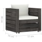 vidaXL Set Salotto da Giardino 2pz con Cuscini Legno Impregnato Grigio