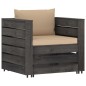vidaXL Set Salotto da Giardino 2pz con Cuscini Legno Impregnato Grigio vidaXL Set Salotto da Giardino 2pz con Cuscini Legno Impregnato Grigio