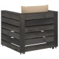 vidaXL Set Salotto da Giardino 2pz con Cuscini Legno Impregnato Grigio vidaXL Set Salotto da Giardino 2pz con Cuscini Legno Impregnato Grigio