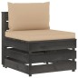 vidaXL Set Salotto da Giardino 3pz con Cuscini Legno Impregnato Grigio vidaXL Set Salotto da Giardino 3pz con Cuscini Legno Impregnato Grigio