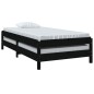 vidaXL Letto Impilabile Nero 90x190 cm in Legno Massello di Pino vidaXL Letto Impilabile Nero 90x190 cm in Legno Massello di Pino