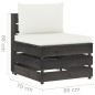 vidaXL Set Salotto da Giardino 3pz con Cuscini Legno Impregnato Grigio