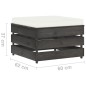 vidaXL Set Salotto da Giardino 3pz con Cuscini Legno Impregnato Grigio
