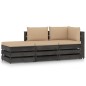 vidaXL Set Salotto da Giardino 3pz con Cuscini Legno Impregnato Grigio
