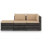 vidaXL Set Salotto da Giardino 3pz con Cuscini Legno Impregnato Grigio