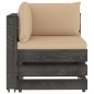 vidaXL Set Salotto da Giardino 3pz con Cuscini Legno Impregnato Grigio