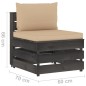vidaXL Set Salotto da Giardino 3pz con Cuscini Legno Impregnato Grigio
