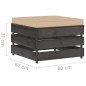 vidaXL Set Salotto da Giardino 3pz con Cuscini Legno Impregnato Grigio