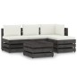 vidaXL Set Salotto da Giardino 5pz con Cuscini Legno Impregnato Grigio vidaXL Set Salotto da Giardino 5pz con Cuscini Legno Impregnato Grigio