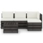 vidaXL Set Salotto da Giardino 5pz con Cuscini Legno Impregnato Grigio vidaXL Set Salotto da Giardino 5pz con Cuscini Legno Impregnato Grigio