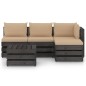 vidaXL Set Salotto da Giardino 5pz con Cuscini Legno Impregnato Grigio