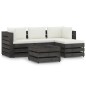 vidaXL Set Salotto da Giardino 5pz con Cuscini Legno Impregnato Grigio vidaXL Set Salotto da Giardino 5pz con Cuscini Legno Impregnato Grigio