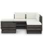 vidaXL Set Salotto da Giardino 6pz con Cuscini Legno Impregnato Grigio vidaXL Set Salotto da Giardino 6pz con Cuscini Legno Impregnato Grigio