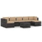 vidaXL Set Salotto da Giardino con Cuscini 8pz Legno Impregnato Grigio vidaXL Set Salotto da Giardino con Cuscini 8pz Legno Impregnato Grigio