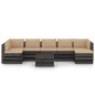 vidaXL Set Salotto da Giardino con Cuscini 8pz Legno Impregnato Grigio vidaXL Set Salotto da Giardino con Cuscini 8pz Legno Impregnato Grigio