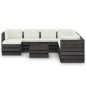vidaXL Set Divani da Giardino con Cuscini 9 pz Legno Impregnato Grigio