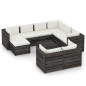 vidaXL Set Salotto Giardino con Cuscini 10 pz Legno Impregnato Grigio vidaXL Set Salotto Giardino con Cuscini 10 pz Legno Impregnato Grigio