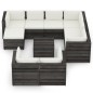 vidaXL Set Salotto Giardino con Cuscini 10 pz Legno Impregnato Grigio vidaXL Set Salotto Giardino con Cuscini 10 pz Legno Impregnato Grigio