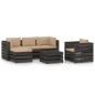 vidaXL Set Salotto da Giardino 6pz con Cuscini Legno Impregnato Grigio vidaXL Set Salotto da Giardino 6pz con Cuscini Legno Impregnato Grigio