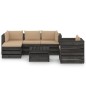 vidaXL Set Salotto da Giardino 6pz con Cuscini Legno Impregnato Grigio vidaXL Set Salotto da Giardino 6pz con Cuscini Legno Impregnato Grigio