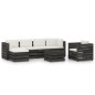 vidaXL Set Salotto da Giardino 7pz con Cuscini Legno Impregnato Grigio vidaXL Set Salotto da Giardino 7pz con Cuscini Legno Impregnato Grigio