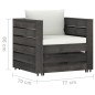 vidaXL Set Salotto da Giardino 7pz con Cuscini Legno Impregnato Grigio vidaXL Set Salotto da Giardino 7pz con Cuscini Legno Impregnato Grigio