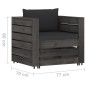 vidaXL Set Salotto da Giardino 7pz con Cuscini Legno Impregnato Grigio