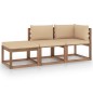 vidaXL Set Salotto Giardino Pallet Cuscini 3 pz Legno Pino Impregnato vidaXL Set Salotto Giardino Pallet Cuscini 3 pz Legno Pino Impregnato