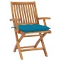 vidaXL Sedie da Giardino Pieghevoli con Cuscini 8 pz Massello di Teak