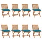 vidaXL Sedie da Giardino Pieghevoli con Cuscini 8 pz Massello di Teak vidaXL Sedie da Giardino Pieghevoli con Cuscini 8 pz Massello di Teak