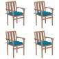 vidaXL Sedie da Giardino Impilabili con Cuscini 4 pz Massello di Teak vidaXL Sedie da Giardino Impilabili con Cuscini 4 pz Massello di Teak