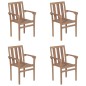 vidaXL Sedie da Giardino Impilabili con Cuscini 4 pz Massello di Teak vidaXL Sedie da Giardino Impilabili con Cuscini 4 pz Massello di Teak
