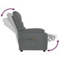 vidaXL Poltrona Massaggiante Elettrica Grigio Similpelle